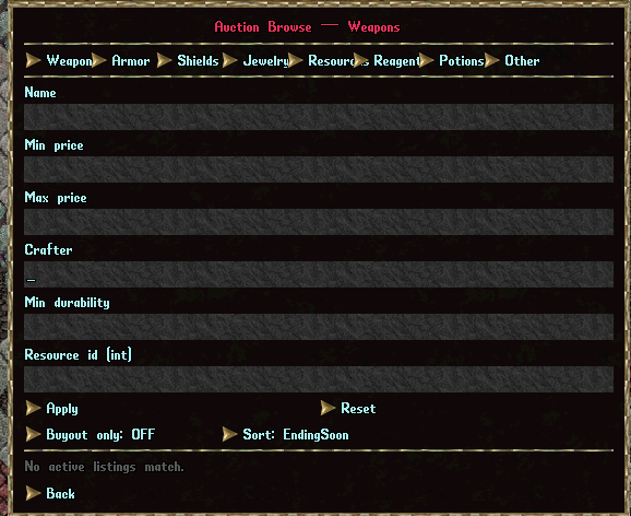 Browse da Auction House