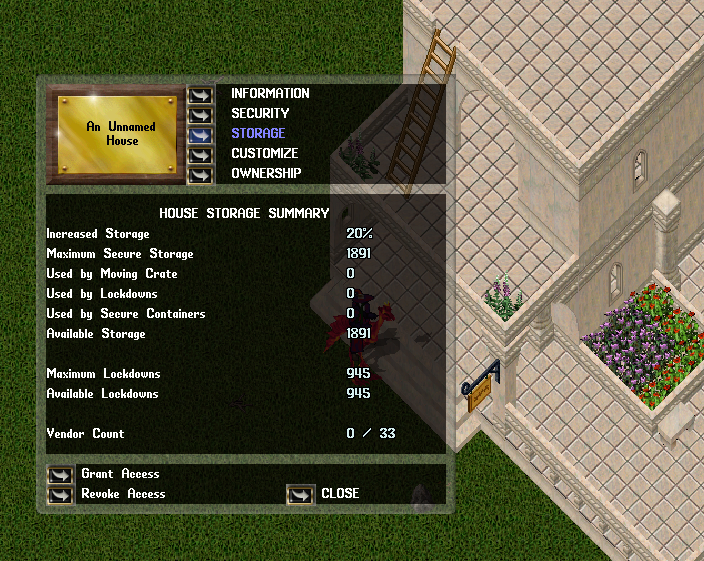 Menu de Housing