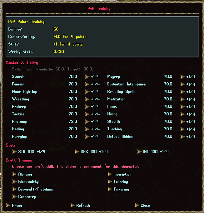 PvP Training da Arena