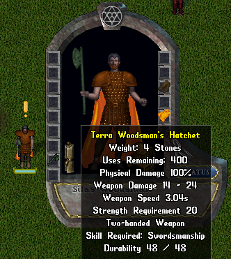 Woodsman com recompensa de missão
